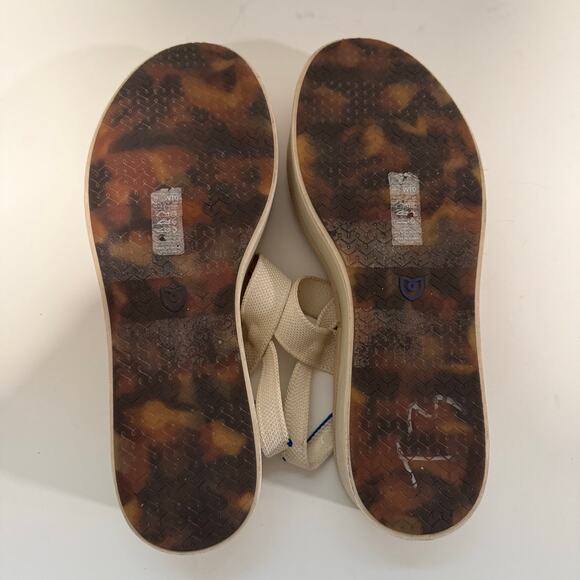 Rothy's Women's Lightweight Wedge Sandal Platform Strappy Stretch Cream 10 - Picture 4 of 7